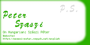 peter szaszi business card